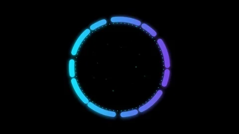 A centered glowing portal ring rotates continuously as small energy fragmen.. Stock-Footage 346202328