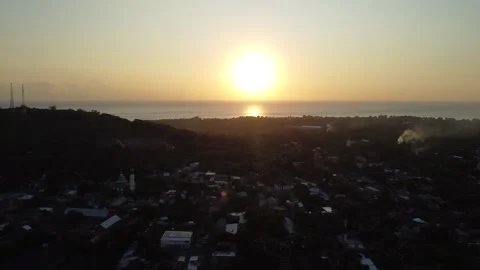 Centered island sunset Stock Footage 329713545