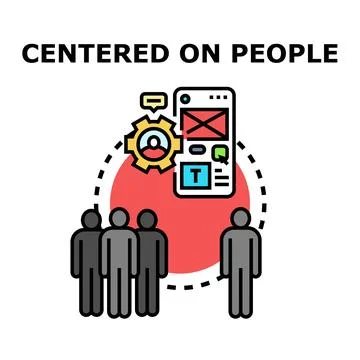 Centered on people user experience design concept Stock Illustration