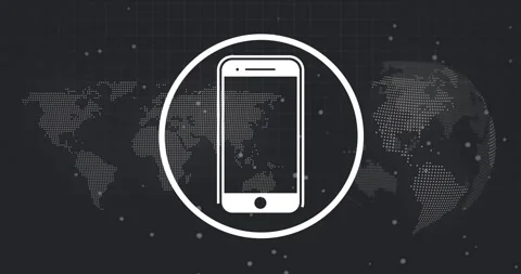 Centered phone icon in white ring showing diagonal wipe initiating overlays and Stock Footage 330509381