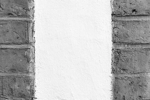 Centered Plaster Field Framed by Brick  Minimalist Texture Fotos de archivo