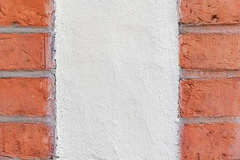 Centered Plaster Field Framed by Brick  Minimalist Texture Foto stock