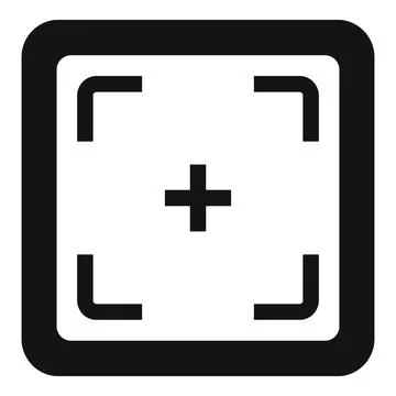 Centered plus sign inside focus frame icon showing target Stock Illustration