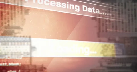 Centered progress bar filling left-to-right after Processing Data header Stock Footage 321800329