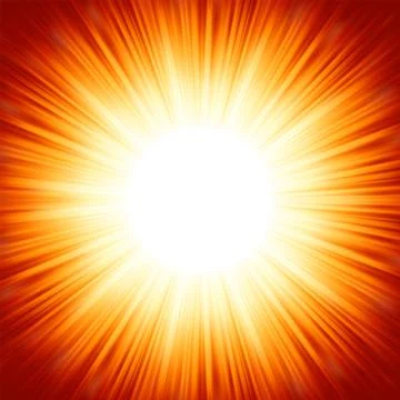Centered red orange summer sun light burst. EPS 8 Illustrazione stock
