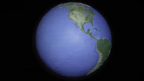 Centered seamless loop of digitized globe Stock Footage 72081077