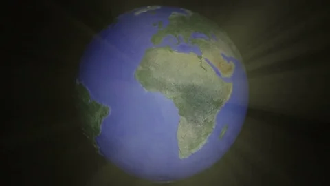 Centered seamless loop of light ray style globe (Golden Version) Stock Footage 72121709