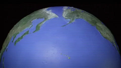 Centered seamless loop of top of digitized globe Stock Footage 72081905