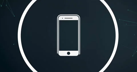 Centered smartphone icon on dark background with subtle animation elements Stock Footage 305728459