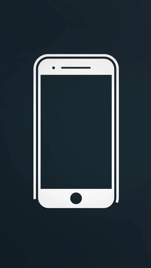 Centered smartphone icon on dark background with subtle animation elements Stock Footage 344244618