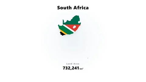 Centered South Africa map illustration in flag color blocks with soft halo glow Stock Footage 345645904