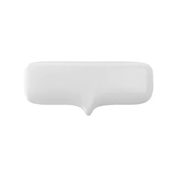 Centered tail white speech bubble 3D vector illustration icon Illustrazione stock