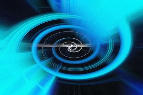 Centered twirled streaks glowing background with lens flare for presentations Illustrazione stock