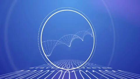 Centered white double ring emerging horizon particles forming stepped wire arcs Video stock 329833084