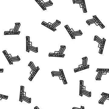 Centerfire pistol vector seamless pattern 스톡 일러스트