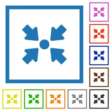 Centering object solid flat framed icons Illustrazione stock