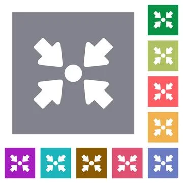 Centering object solid square flat icons 스톡 일러스트