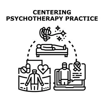 Centering psychotherapy practice offering mental health support Stock Illustration