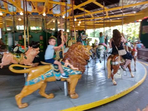 Centerville Amusement Park Carousel Stock Photos