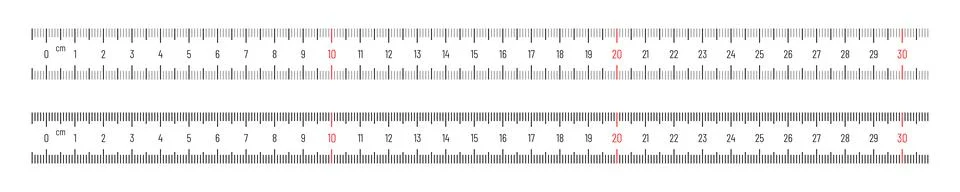 Centimeter ruler cm set. Vector measurement numbers scale with millimeter. Ep Stock Illustration