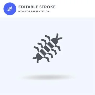 Centipede icon vector, filled flat sign, solid pictogram isolated on white, logo Stock Illustration