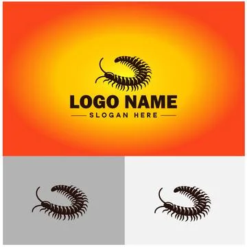 Centipede logo vector art icon graphics for business brand icon Centipede l.. Stock Illustration