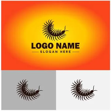Centipede logo vector art icon graphics for business brand icon Centipede l.. Stock Illustration