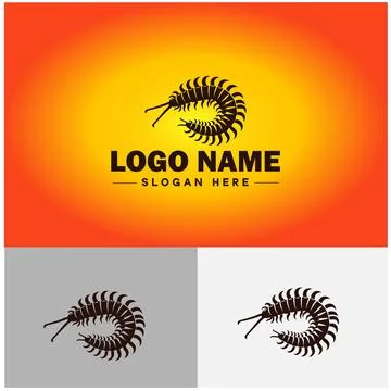 Centipede logo vector art icon graphics for business brand icon Centipede l.. Stock Illustration