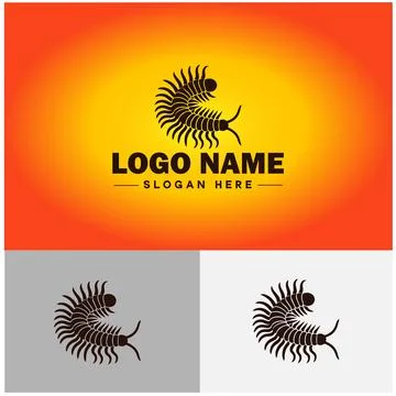 Centipede logo vector art icon graphics for business brand icon Centipede l.. Stock Illustration