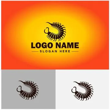 Centipede logo vector art icon graphics for business brand icon Centipede l.. Stock Illustration