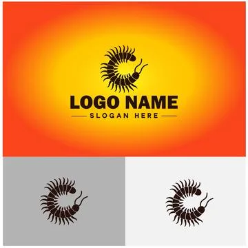 Centipede logo vector art icon graphics for business brand icon Centipede l.. Stock Illustration