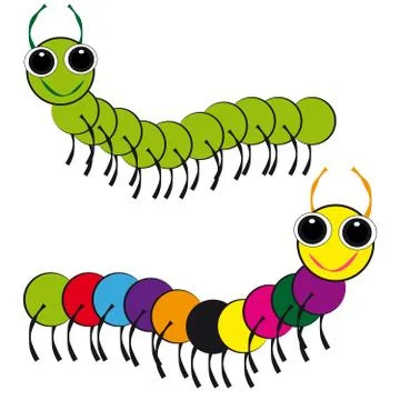 Centipedes on white background Stock Illustration