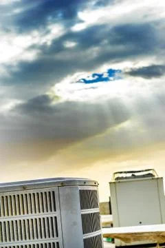 Central ac compressor Stock Photos