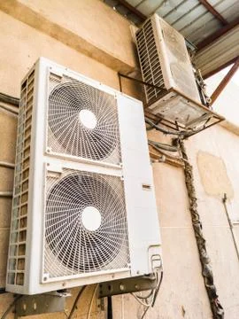 Central ac compressor Stock Photos