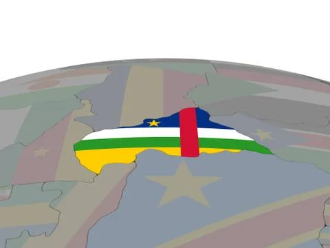Central Africa with flag Illustrazione stock