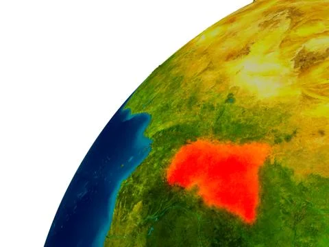 Central Africa on globe Stock Illustration