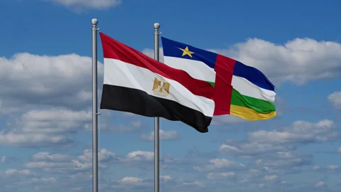 Central African and Egypt flags Stock Footage 280665208
