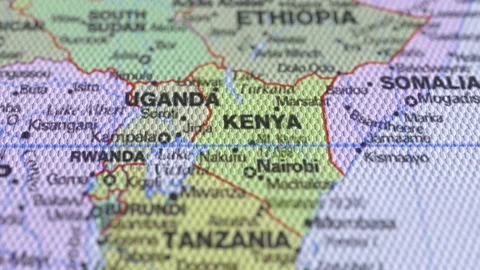 Central African Countries On World Map. Stock Footage 109064347