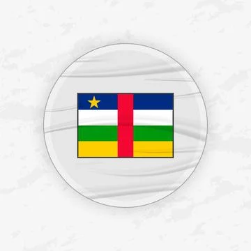 Central African Flag in a Circular Emblem Design, Abstract Round Sticker Il.. 库存插图