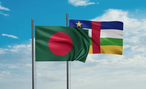 Central African flag Stock Photos