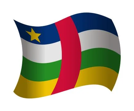 Central african flag waving in the wind Stock Illustration