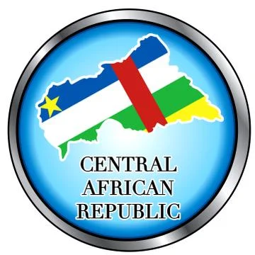 Central African Rep Round Button Stock Illustration