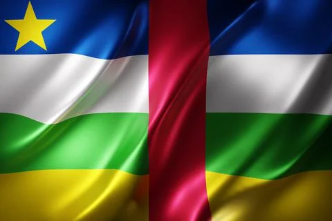 Central African Republic 3d flag Stock Illustration