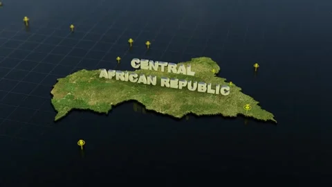 Central African Republic 3D Map With Animation Stock Footage 303182703