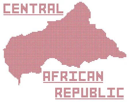 Central African Republic Dot Map Illustrazione stock
