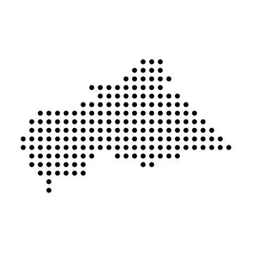 Central African Republic dotted vector map Stock Illustration