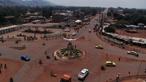 Central African Republic drone view of city traffic. Stock Footage 176250679