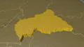 Central African Republic extruded. Bumps. 4k or 4k+ Resolution