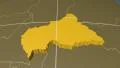 Central African Republic extruded. Solids. Graticule. 4k or 4k+ Resolution