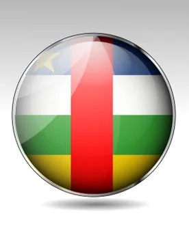 Central african republic flag button Stock Illustration